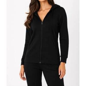 NEW FRENCH KYSS zip up hoodie jacket in black